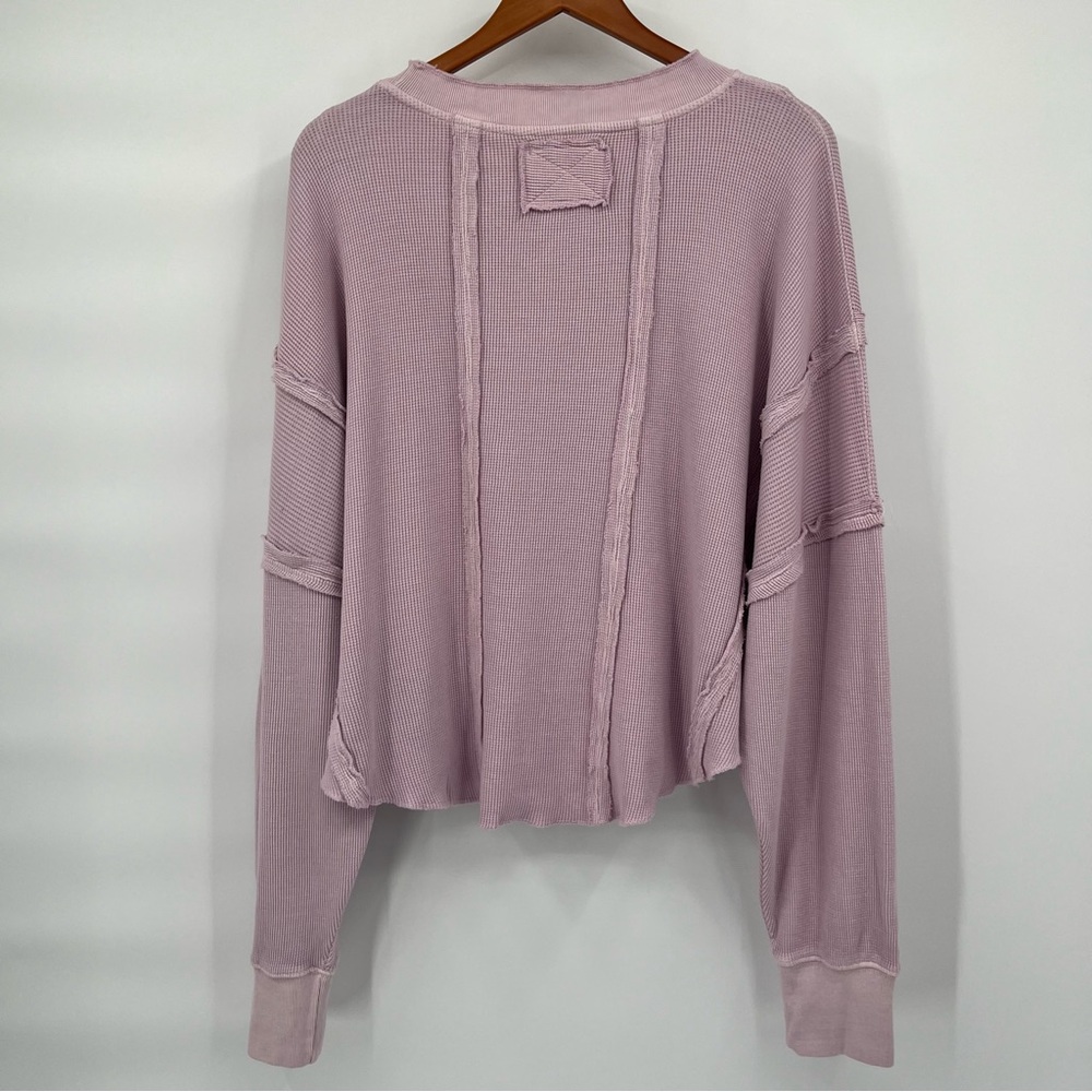 NWT We The Free People Lavender Ellie Thermal Oversized Top M - Picture 9 of 11